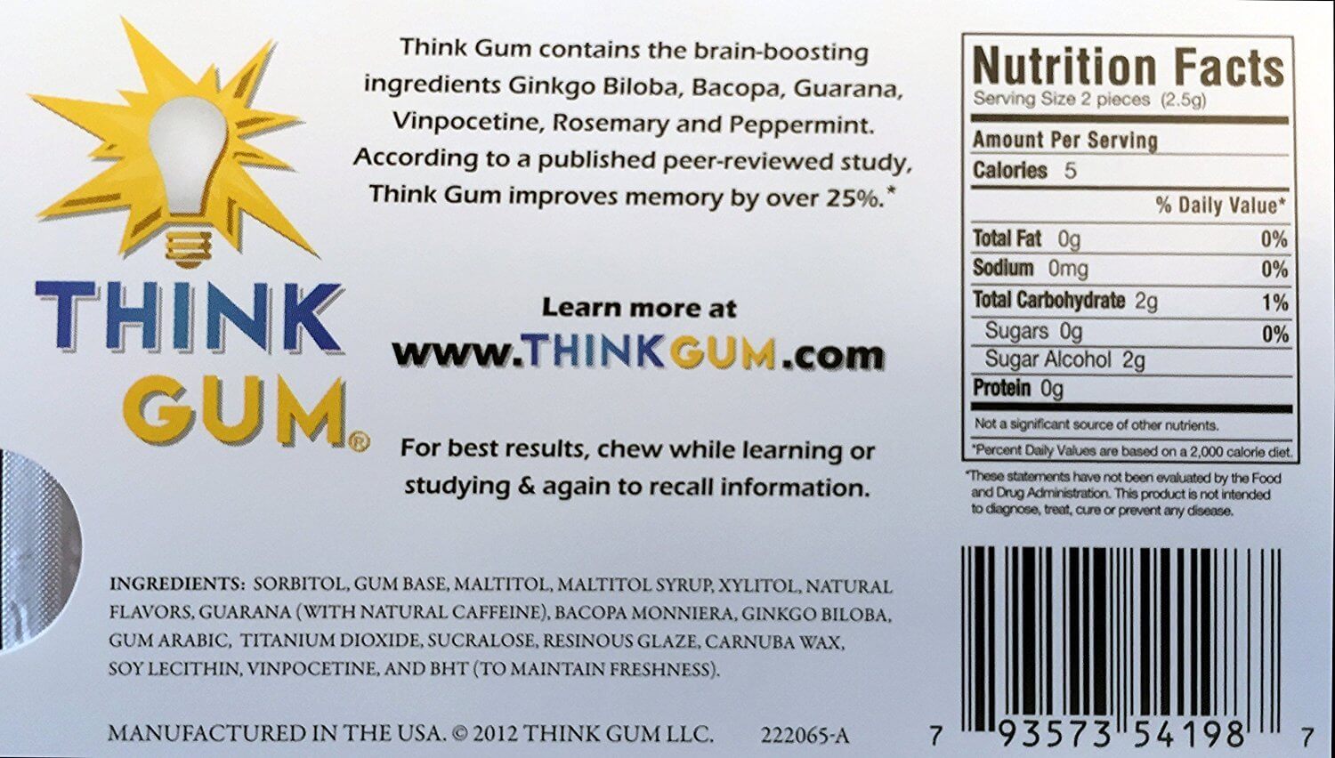 THINK GUM Brain Boosting Chewing Gum